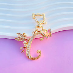 Crystal Letter Keyring