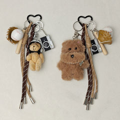 Cartoon Plush Pet Keychain