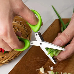 5-Layer Herb Scissors – Stainless Steel Cutter for Onions & Spices