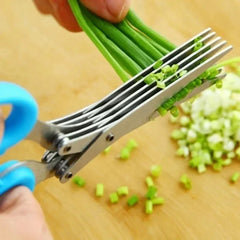 5-Layer Herb Scissors – Stainless Steel Cutter for Onions & Spices