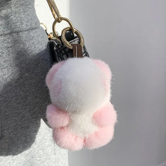Mink Panda Fur Keychain