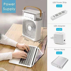 3-in-1 Portable Air Cooler – Fan, Humidifier & Night Light