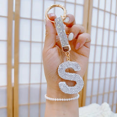 Rhinestone Alphabet Keychain