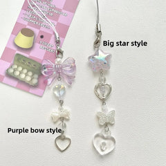 Beaded Heart Phone Charm