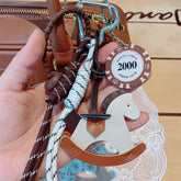 Braided Leather Bag Charm
