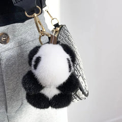 Mink Panda Fur Keychain
