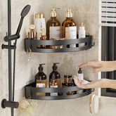 No-Drill Bathroom Caddy – Shower Shelf & Towel Holder Set