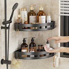 No-Drill Bathroom Caddy – Shower Shelf & Towel Holder Set