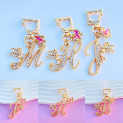 Crystal Letter Keyring