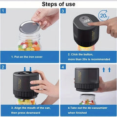Electric Mason Jar Vacuum Sealer Kit - Cordless & Portable