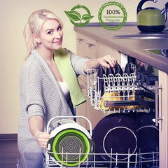 Foldable Silicone Colander – Fruit & Veggie Strainer Basket