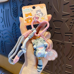 Wagging Cat Resin Keyring