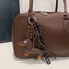 Dachshund Leather Keychain