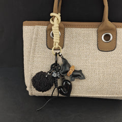 Leather Dog Charm Keychain