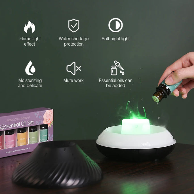 KINSCOTER Volcanic Aroma Diffuser – Essential Oil & Flame Lamp