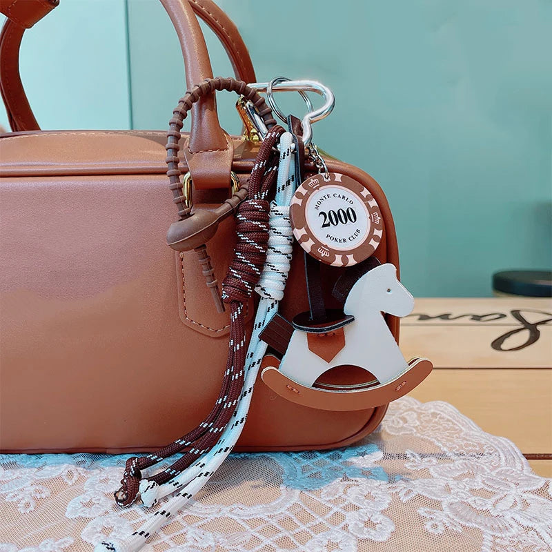 Braided Leather Bag Charm