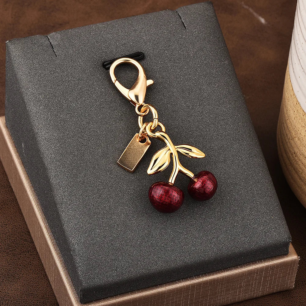 Cherry Bear & Dog Keychain