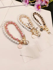 Pearl Camellia Phone Strap