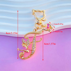 Crystal Letter Keyring