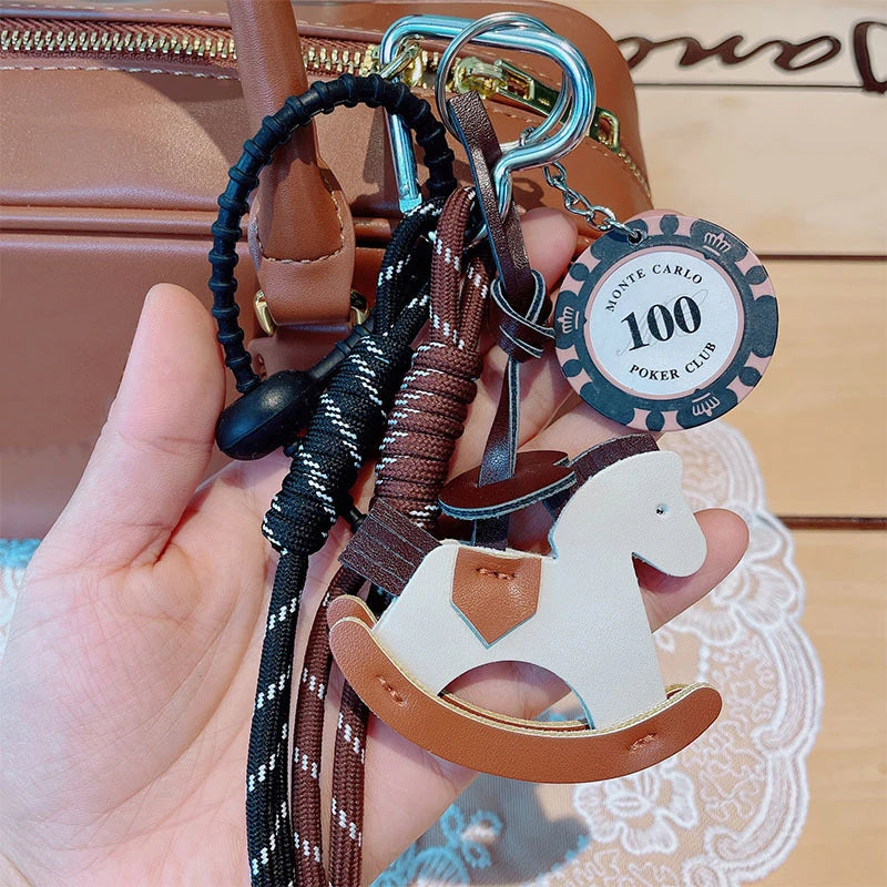 Braided Leather Bag Charm