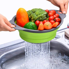 Foldable Silicone Colander – Fruit & Veggie Strainer Basket