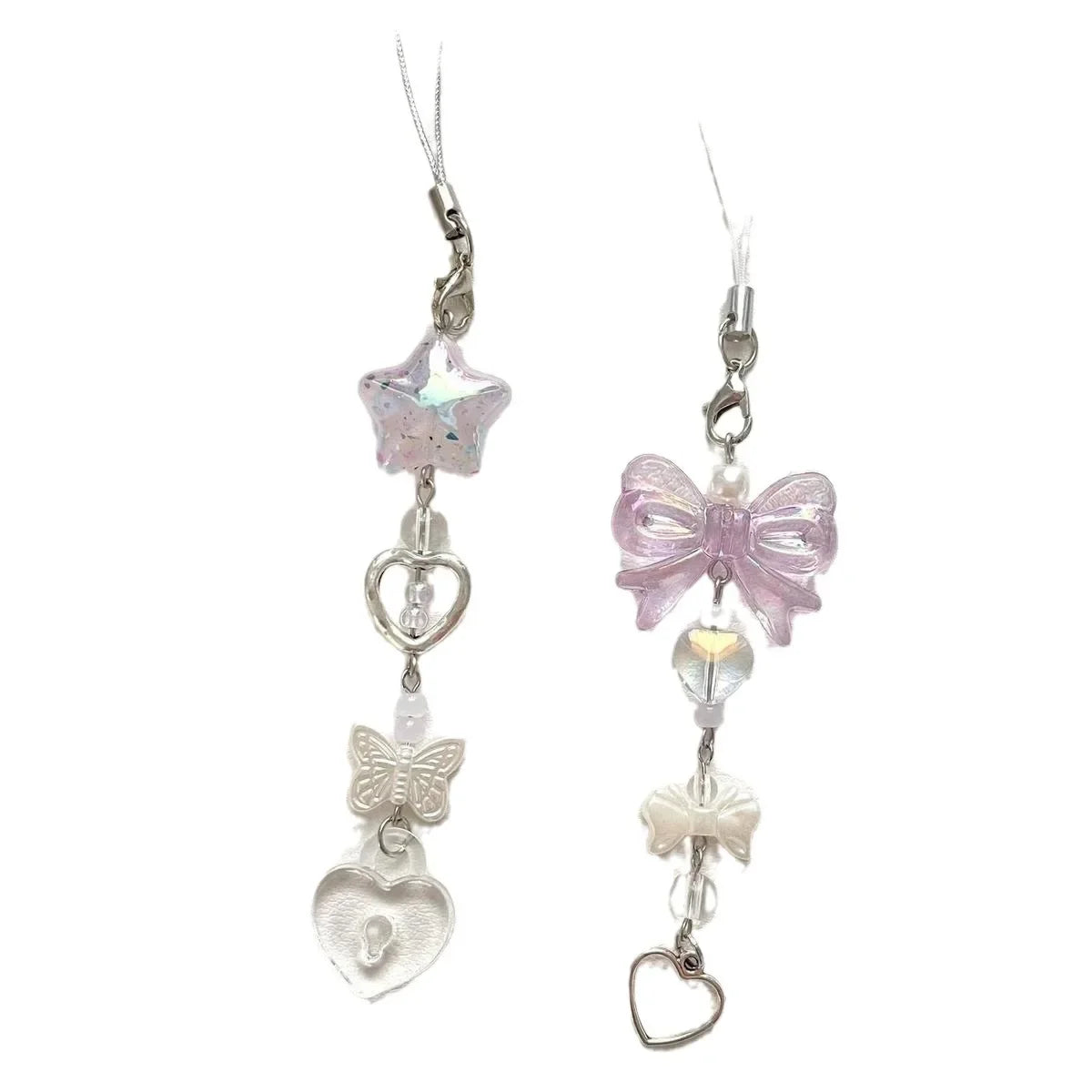 Beaded Heart Phone Charm